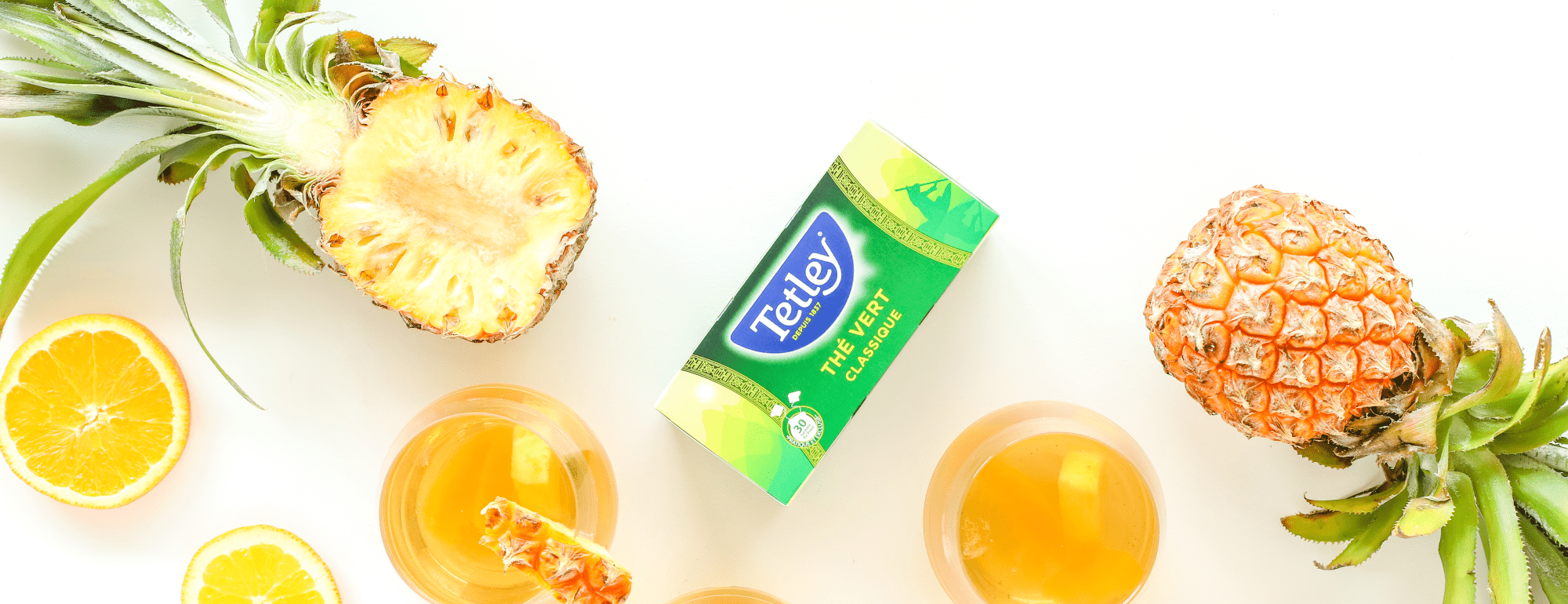 Eau détox à base de thé vert et agrumes