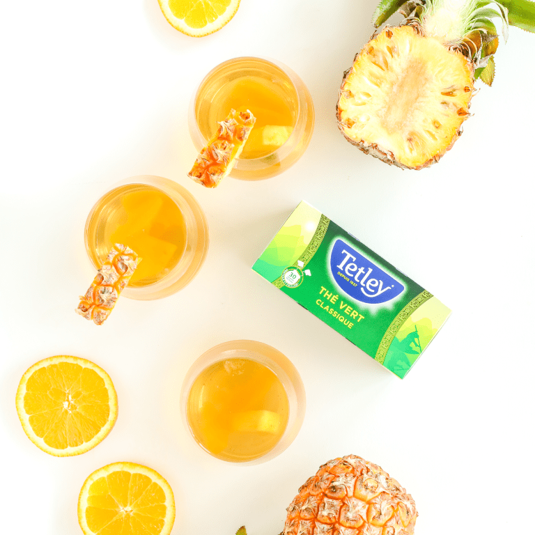 Eau détox à base de thé vert et agrumes